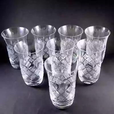 Buy 8 Vintage Danish Lyngby Crystal Vienna Antique Antik Cut Beer Glasses Tumblers  • 82.60£