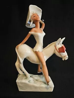 Buy Goebel Figure By Armin Muller Of A Young Woman Atop Of A Donkey GF122 C1956's • 60£