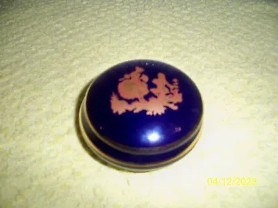 Buy Limoges France, La Reine, Cobalt Blue And Gold Trinket Box. Pre-owned • 7£