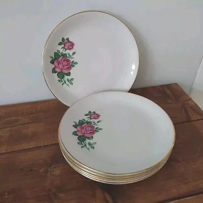 Buy Swinnertons Staffordshire Plates Vintage 6 Rose Pattern Tableware Dining 22.5cm • 15.99£