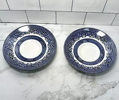 Buy Set Of 3 Churchill Blue Willow Plates Dinnerware Saucer Made In England 5.5” • 3.72£