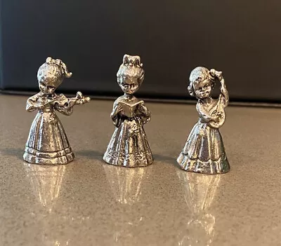 Buy 3 Miniature Pewter Angel Figurines Songbook Violin Mandolin Accent Decor • 14.44£