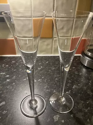 Buy 2 X Royal Doulton Quality Crystal  Champagne Flutes 200ml Capacity • 35£