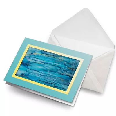 Buy Greeting Card Photo Insert Blue Stained Glass Ink Art • 3.99£