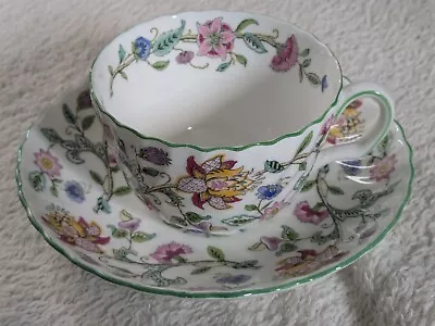 Buy Minton Haddon Hall Green Edge - Tea Cup And Saucer (M6) • 8.49£