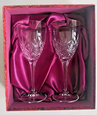 Buy Pair Royal Doulton Hellene 194mm Large Wine Claret Glasses - M&S Loire • 19.99£