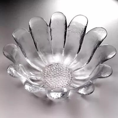 Buy Dartington Crystal 'Daisy' Pressed Art Glass Bowl Heavy 1.4kg 8.5 ø Vintage 70s • 24.60£