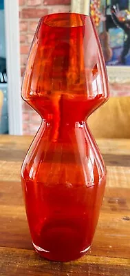 Buy Vintage Riihimaki Red Glass Vase, Model No 1479. • 28£