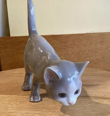 Buy Royal Copenhagen/ Bing & Grondahl Grey Standing Cat Or Kitten Tail Up Model 2518 • 35£