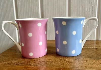 Buy Cath Kidston Queens Kitchen Bone China Spots Polka Dot Mug Cup Pink Blue Shabby • 12.95£