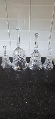 Buy 4X Vintage  Glass Hand Bells  - 12 -  22cm Tall  • 9.99£