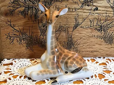 Buy Beautiful Vintage USSR Russian Lomonosov Giraffe  Porcelain Figurine 5 1/4 X6  • 55.92£