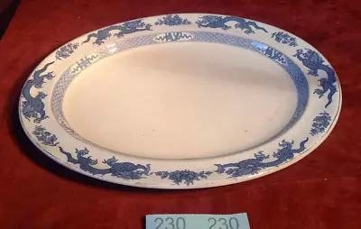 Buy Antique Booths Silicon China Blue Dragon Platter Large 14” Asian Design • 9.99£