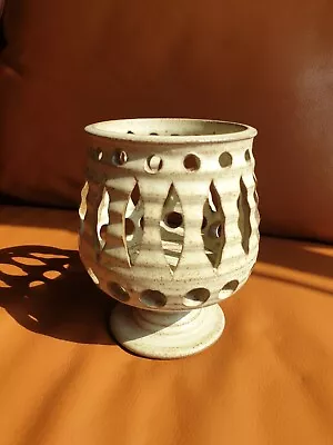 Buy Vintage Broadstairs Studio Pottery Tea Light Candle Holder Goblet Style 14cm • 15£