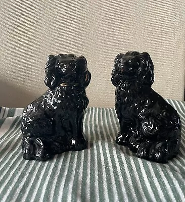 Buy Antique Pair Of Black Wally Spaniel Dogs - Beswick • 18.08£