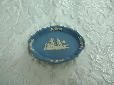 Buy Vintage Wedgwood Plate Trinket Sweet Dish Small Blue Jasperware Plate • 9.95£