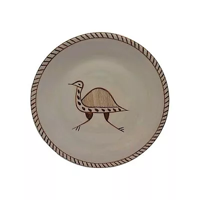 Buy Vintage Wynne Noble Hand Painted Pottery Platter With Ostrich 13.5  Signed • 46.60£