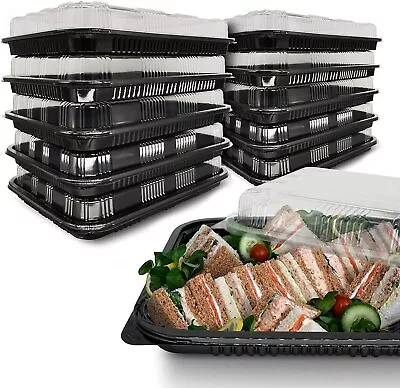 Buy 5-100x Catering Food, Cake, Sandwich, Buffet, Party Platter Trays With Lids • 10.99£