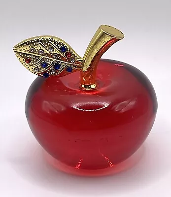 Buy Apple Glass Figurine Paperweight  5cm Diameter X 5.5cm Height New • 3.50£