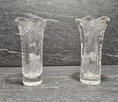 Buy Royal Doulton Crystal Small  Vase Engraved Design X2 • 15£