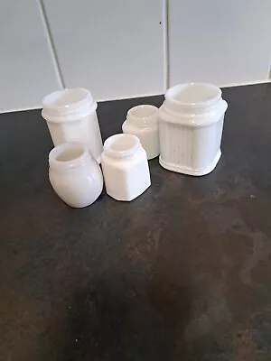 Buy 5 Vintage Milk Glass Jars. Each One Different Mudlark Finds Pre 1940s  Tip. • 6£