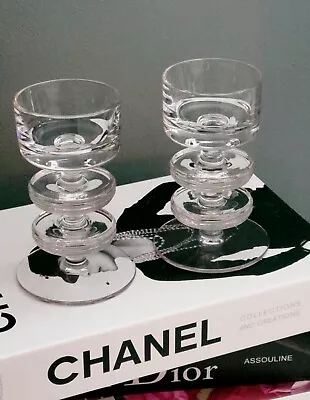 Buy Pair Of Wedgwood Glass Sheringham Ronald Stennet Wilson Candlesticks 2 Disc... • 130£