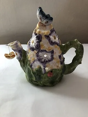 Buy Ceramic Flowers Butterflies  Ladybug Tea Pot Tea Light Candle Holder • 8.39£