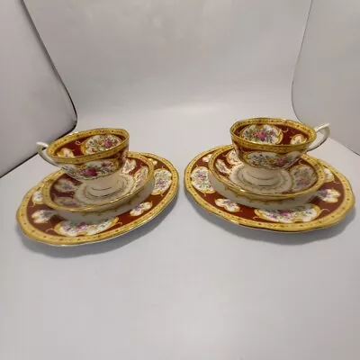 Buy Royal Albert Lady Hamilton Bone China. Cup Saucer Plate Trio X 2 Sets - Vintage • 30£