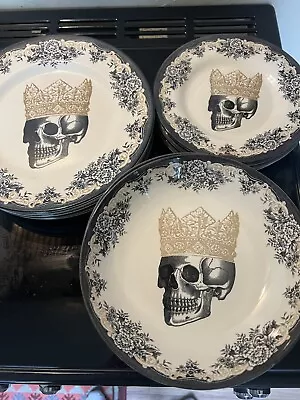 Buy Royal Stafford China Dinner Set Skulls 6x Plates, 6x Side Plates, 6x Bowls • 125£