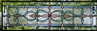Buy Stained Glass Transom Window HANGING PANEL  35 X 12 Incl Hooks • 331.43£
