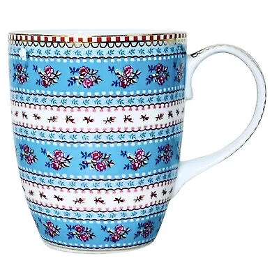 Buy PIP Home Fine Porcelain Ribbon Rose Blue Pink Coffee Mug • 11.19£