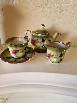 Buy Mayfayre Staffordshire Pottery Green Minature Tea Set  • 8£