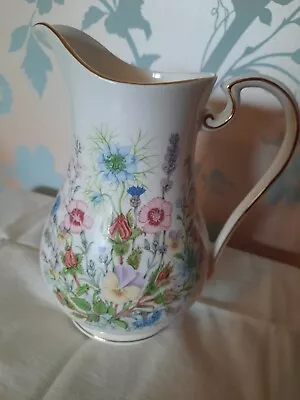 Buy Aynsley Wild Tudor Jug. Gold Trim. Bone China. English Garden Flowers  • 9.99£