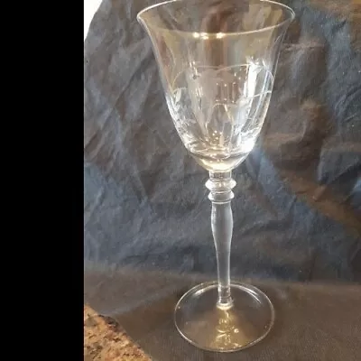 Buy Vintage Etched Fuchsia Crystal Wine Glass ~ 8.5  Tall • 14.99£