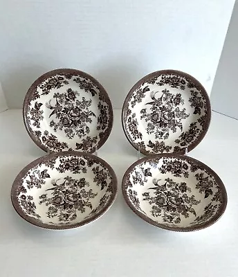 Buy Four (4) ROYAL STAFFORD FINE EARTHENWARE ASIATIC PHEASANT BROWN 7” BOWLS • 36.35£