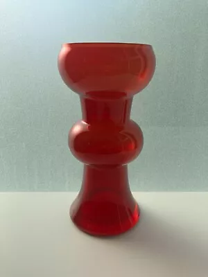 Buy Riihimaki/Riihimaen Lasi Oy Red Glass Art Vase 'Kielo' By Tamara Aladin • 54.97£