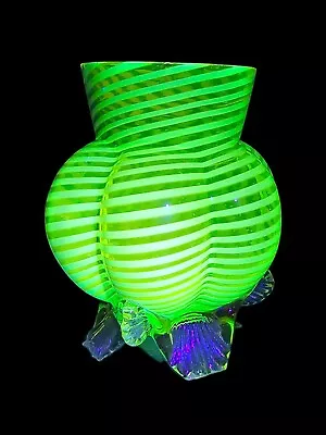 Buy Antique Victorian Bohemian Opalescence Franz Welz Uranium Glass Vase • 24.99£