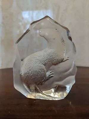 Buy Mats Jonasson Art Glass Sculpture Otter Signed • 15£
