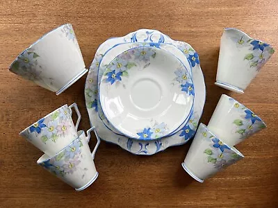 Buy Antique Vintage Sutherland Blue Art Deco Tea Set Wedding / Christmas  / Party • 50£