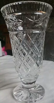 Buy Waterford Crystal Flared Cut Glass Vase. 7inch Tall. • 18£