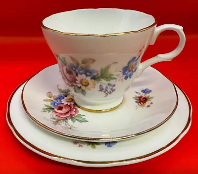 Buy Vintage Floral Pattern Trio, Crown Trent Fine Bone China, England (4) • 15.24£