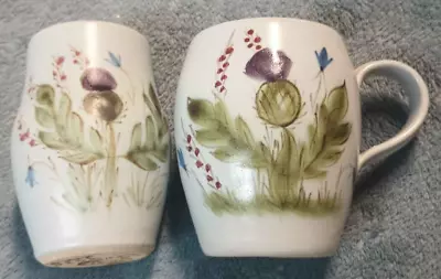 Buy Vintage Scotland Buchan Portobello Thistle Stoneware Mug & Vase Lot 255/10 & M90 • 55.91£