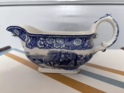 Buy Vintage Blue Delft Britannia Pottery Gravy Boat • 15£