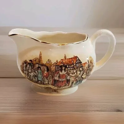 Buy Vtg English Ware Lancaster & Sandland Ye Olden Days Mini Creamer Village Scene • 12.11£