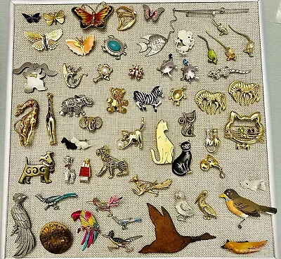 Buy Huge Lot Of 50 Animal Themed Brooches All Vintage Good To Excellent Conditions • 8.15£