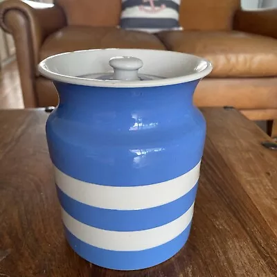 Buy Vintage Cornish Kitchen Ware Storage Jar. T G Green & Co Ltd. Large Blue &White • 25£