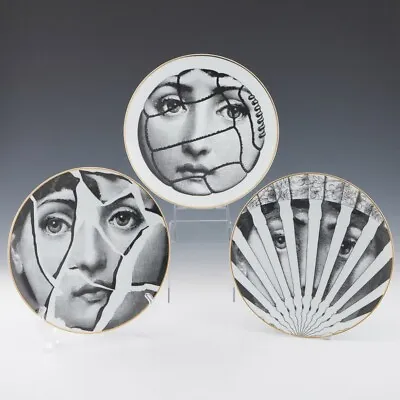 Buy Three Piero Fornasetti Tema E Variazioni Plates By Rosenthal 1980s • 1,375£