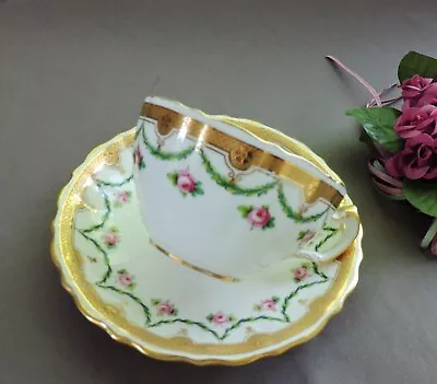 Buy Minton English  Cabinet  Cup & Saucer Roses & Gold • 37.28£