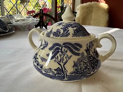 Buy English Ironstone Tableware Lidded Bowl In Old Willow Pattern • 7£