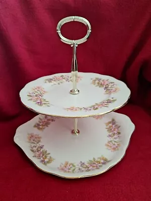 Buy Colclough Wayside Royal Albert 2 Tier Cake Stand • 32£